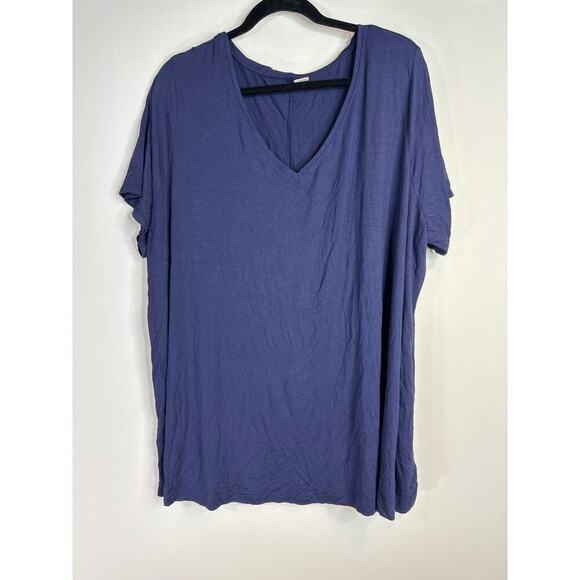 Old Navy Blue Relaxed V-Neck Short Sleeve Tee Shirt Plus Women's Size 3X NWT - Picture 1 of 6